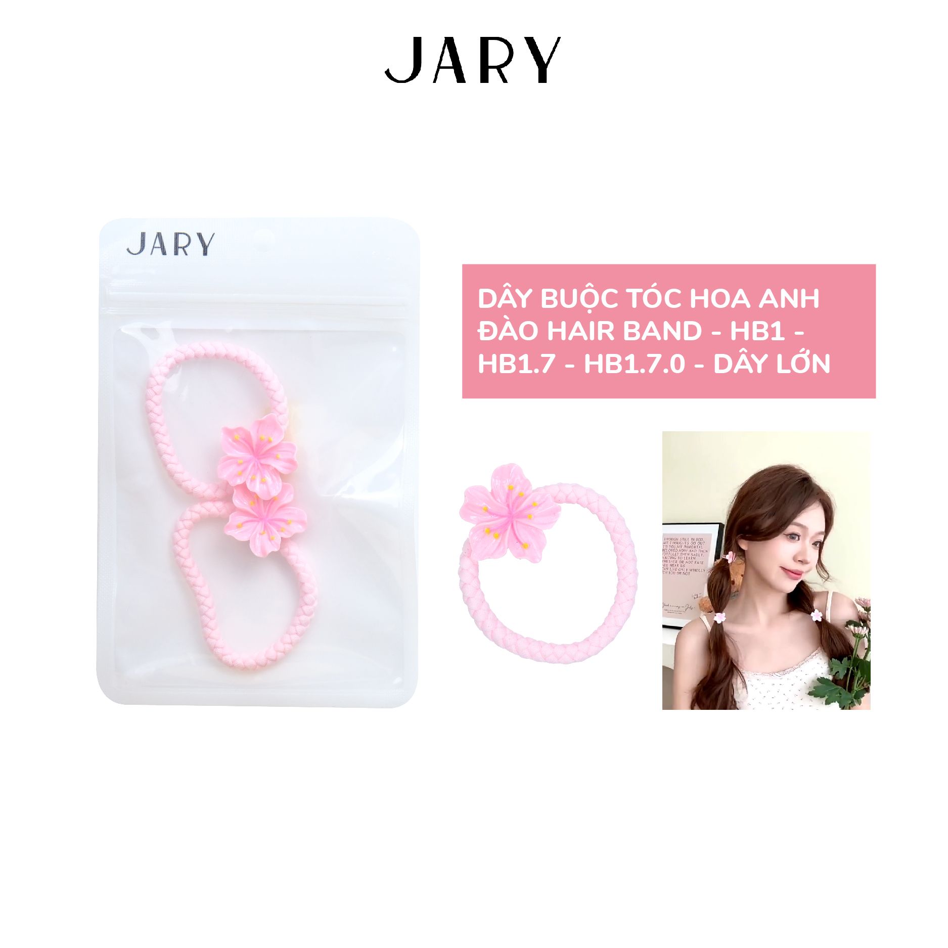 DÂY BUỘC TÓC HOA ANH ĐÀO HAIR BAND - HB1 - HB1.7 - HB1.7.0 DÂY LỚN