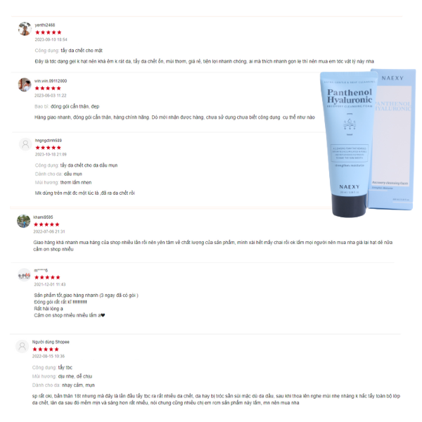 TẨY DA CHẾT B5 NAEXY PANTHENOL HYALURONIC RECOVERY PEELING GEL 150ML