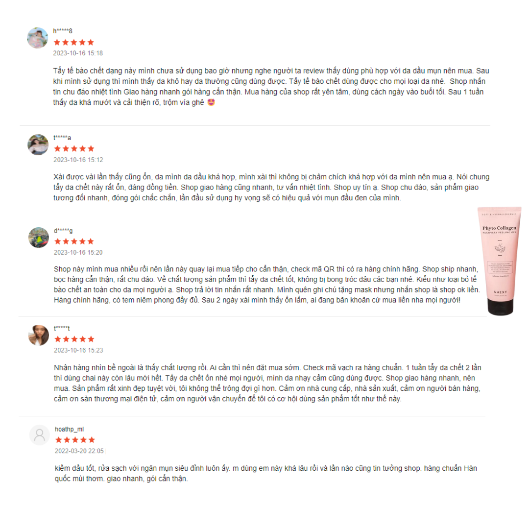 TẨY DA CHẾT COLLAGEN NAEXY PHYTO COLLAGEN RECOVERY PEELING GEL 150ML