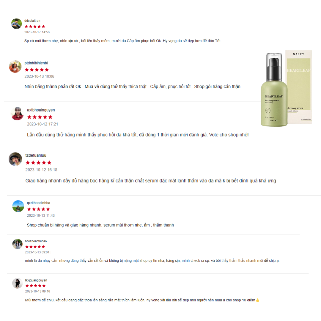 SERUM HỖ TRỢ PHỤC HỒI DIẾP CÁ NAEXY HEARTLEAF RECOVERY SERUM 50ML