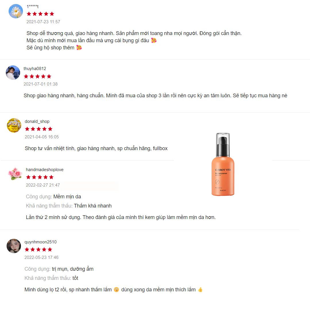 SERUM HỖ TRỢ PHỤC HỒI CÀ RỐT NAEXY CARROT VITA RECOVERY SERUM 50ML
