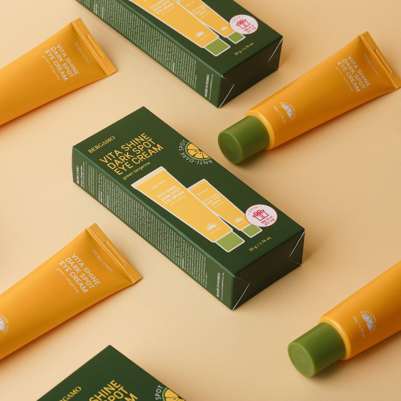 KEM DƯỠNG MẮT QUÝT XANH BERGAMO GREEN TANGERINE VITA SHINE DARK SPOT EYE CREAM 50G (TẶNG TUÝP 10ML)