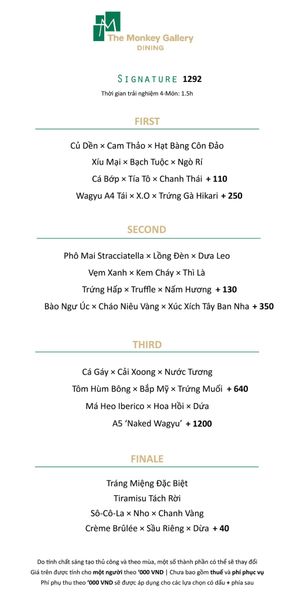 SIGNATURE Menu