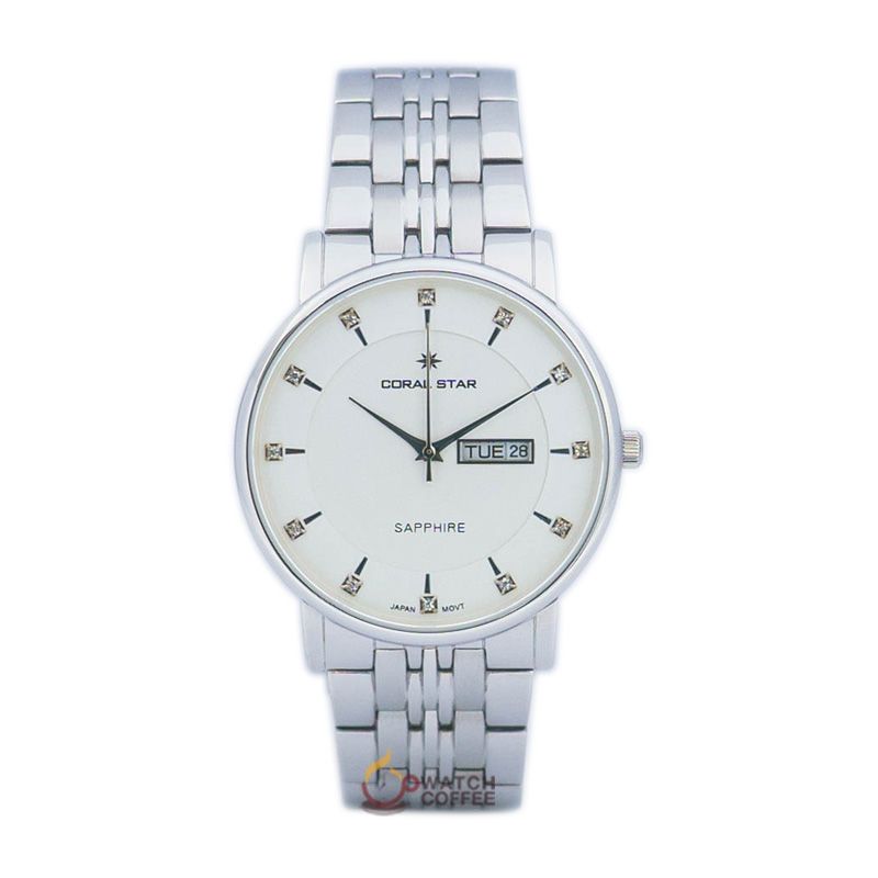 Đồng Hồ Nam Dây Thép Coral Star 1231SA Sapphire Bảo Hành Chính Hãng