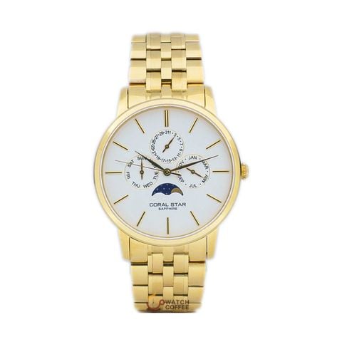 Đồng Hồ Lịch Tuần Trăng Nam Coral Star 1242SA Sapphire Bảo Hành Chính Hãng