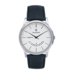 Đồng Hồ Nam Dây Da Sunrise 779SWP Sapphire Chính Hãng