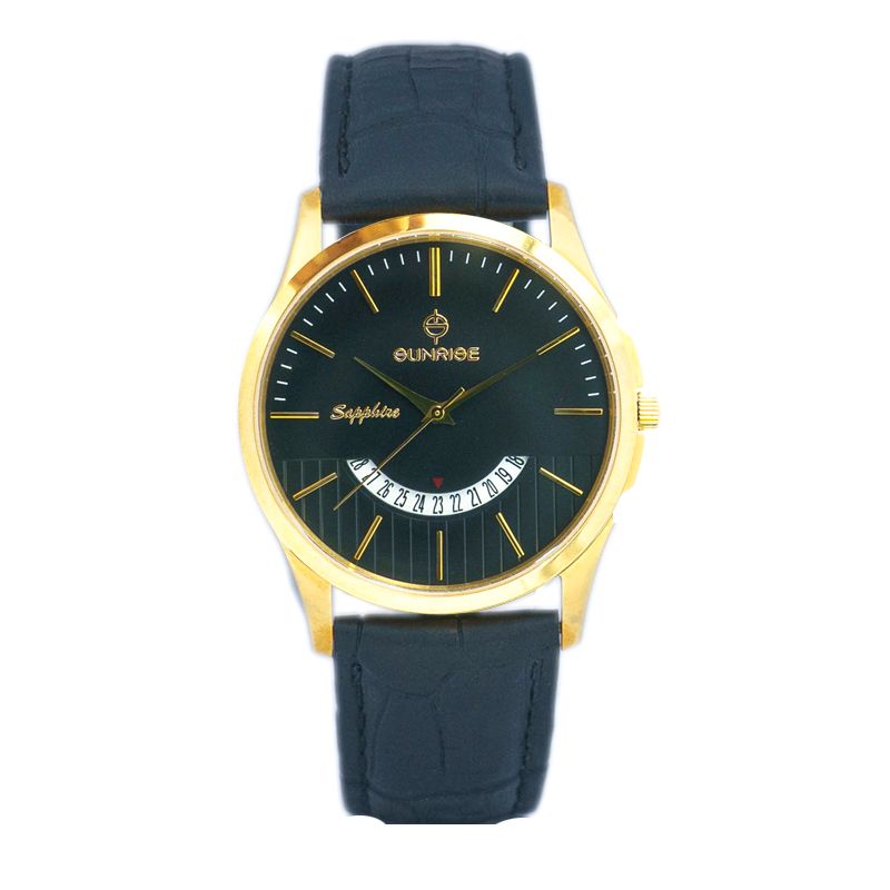 Đồng Hồ Nam Dây Da Sunrise 779SWP Sapphire Chính Hãng