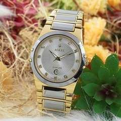 Đồng Hồ Nam Dây Thép Đính Đá AL-6824G Sapphire Chính Hãng