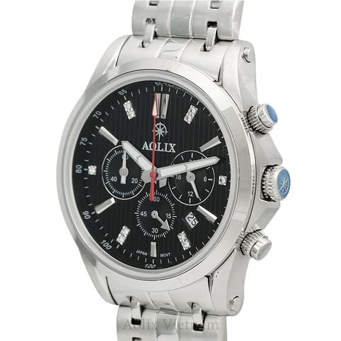 Đồng Hồ Chronograph Aolix AL-7050G Nam Sapphire Dây Thép