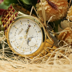 Đồng Hồ Lịch Tuần Trăng Aolix AL-7073G Nam Sapphire