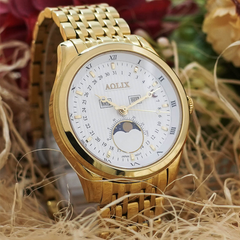 Đồng Hồ Lịch Tuần Trăng Aolix AL-7073G Nam Sapphire
