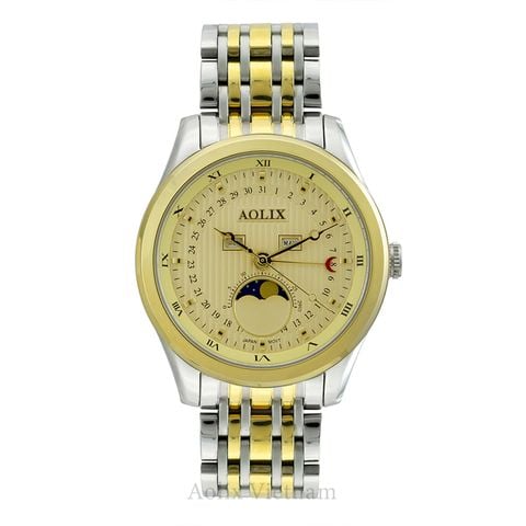 Đồng Hồ Lịch Tuần Trăng Aolix AL-7073G Nam Sapphire
