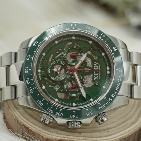 Đồng Hồ Nam Chronograph Tachymetre Aolix AL-7085G Sapphire Bảo Hành Chính Hãng 5 Năm