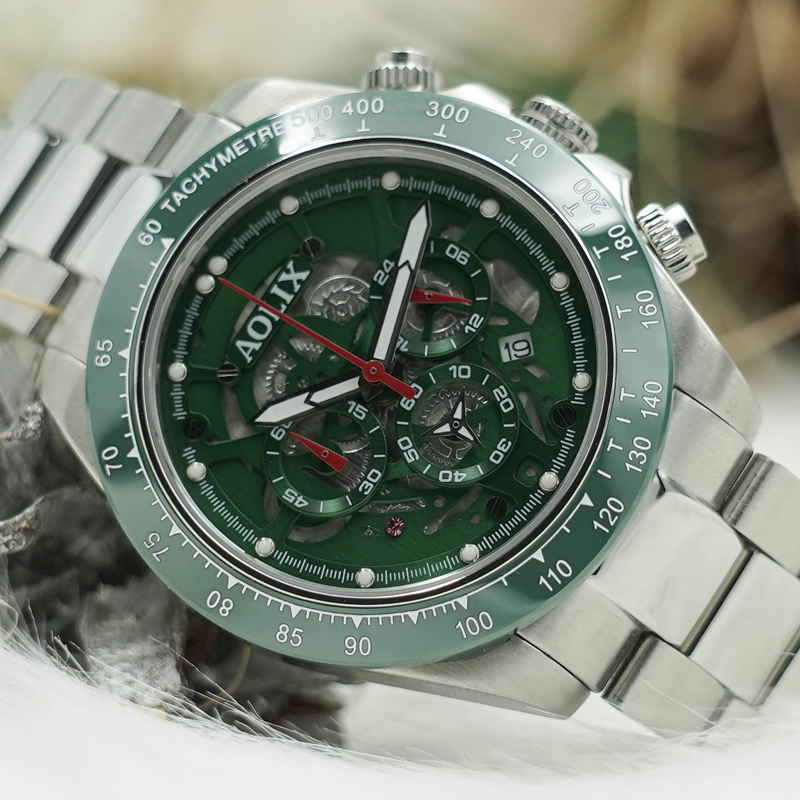 Đồng Hồ Nam Chronograph Tachymetre Aolix AL-7085G Sapphire Bảo Hành Chính Hãng 5 Năm
