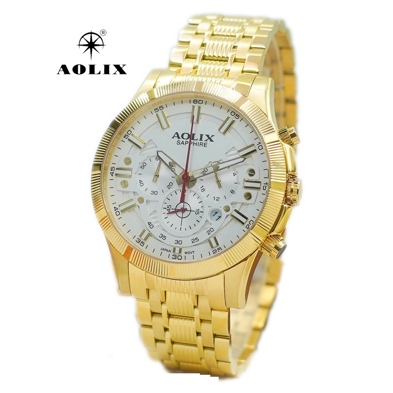 Đồng Hồ Nam Chronograph 6 Kim Aolix AL-7089G Sapphire Bảo Hành Chính Hãng 5 Năm