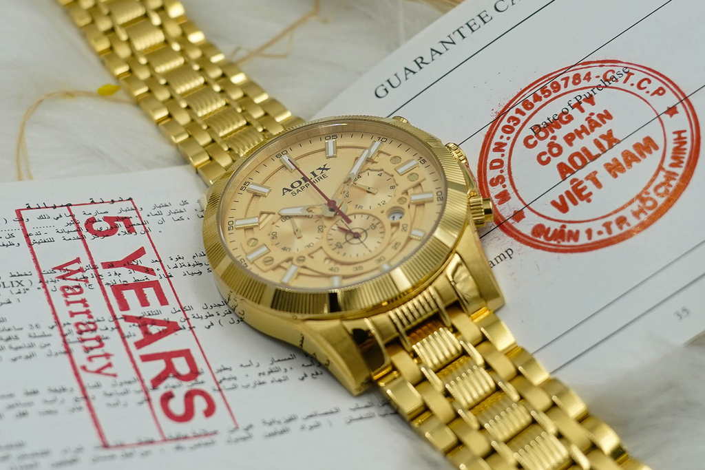 Đồng Hồ Nam Chronograph 6 Kim Aolix AL-7089G Sapphire Bảo Hành Chính Hãng 5 Năm