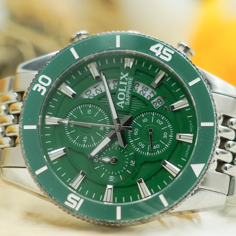 Đồng Hồ Nam Dây Thép 6 Kim Aolix AL-7090G Sapphire Bảo Hành Chính Hãng 5 Năm