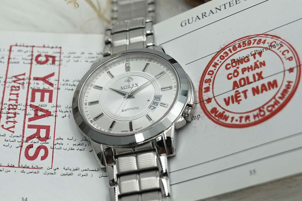 Đồng Hồ Nam Dây Thép Aolix AL-9122G Sapphire Bảo Hành Chính Hãng 5 Năm