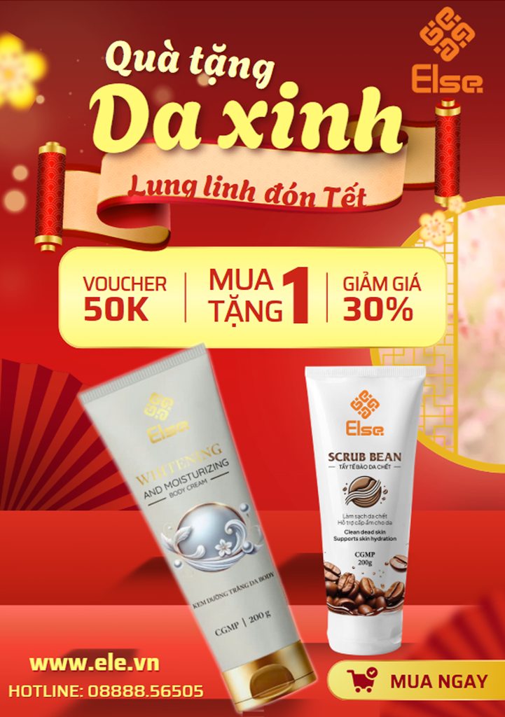 Bộ Sản Phẩm Chăm Sóc Da Toàn Thân Else Kem Body - Tẩy Tế Bào Chết Cafe 200gr