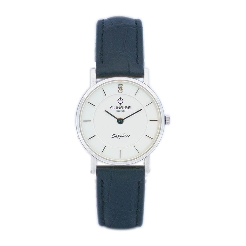 Đồng Hồ Nữ Dây Da Sunrise DL737PWB Sapphire Chính Hãng
