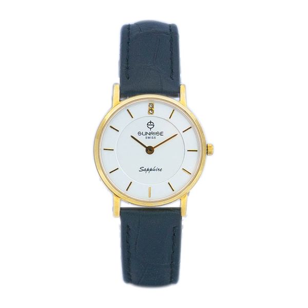 Đồng Hồ Nữ Dây Da Sunrise DL737PWB Sapphire Chính Hãng