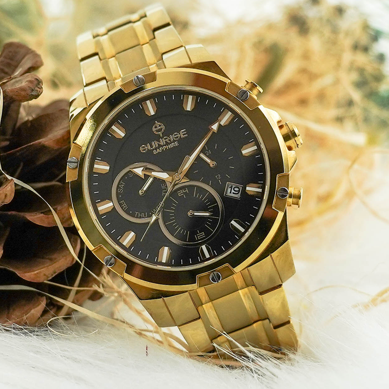 Đồng Hồ Nam 6 Kim Dây Thép Sunrise DM761SWA Sapphire Bảo Hành Chính Hãng