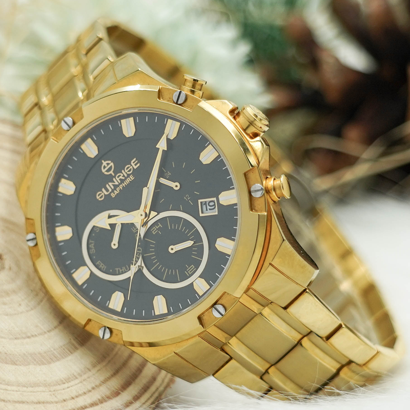 Đồng Hồ Nam 6 Kim Dây Thép Sunrise DM761SWA Sapphire Bảo Hành Chính Hãng