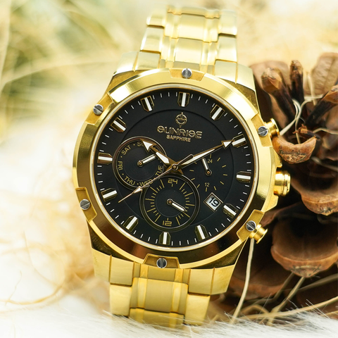 Đồng Hồ Nam 6 Kim Dây Thép Sunrise DM761SWA Sapphire Bảo Hành Chính Hãng