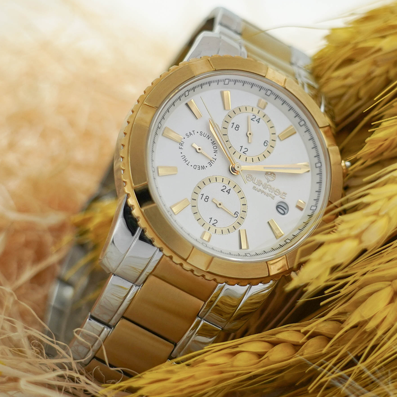 Đồng Hồ Thời Trang Thể Thao Nam Sunrise DM762SWA Sapphire Dây Thép Bảo Hành Chính Hãng