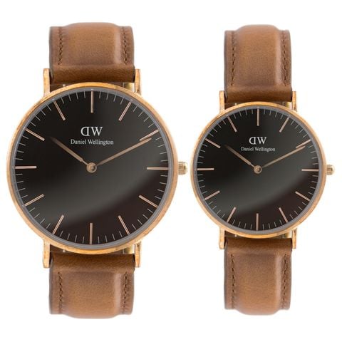 Đồng Hồ Đôi Dây Da DW Sapphire Bảo Hành 12 Tháng