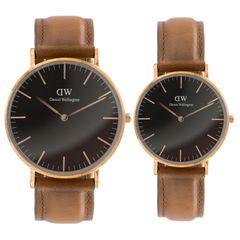 Đồng Hồ Đôi Dây Da DW Sapphire Bảo Hành 12 Tháng