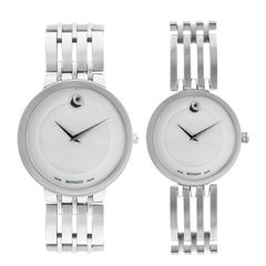 Đồng Hồ Đôi Movado 1111 Sapphire Dây Thép