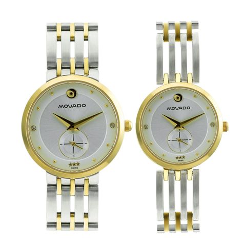 Đồng Hồ Đôi Movado 1111 Sapphire Dây Thép