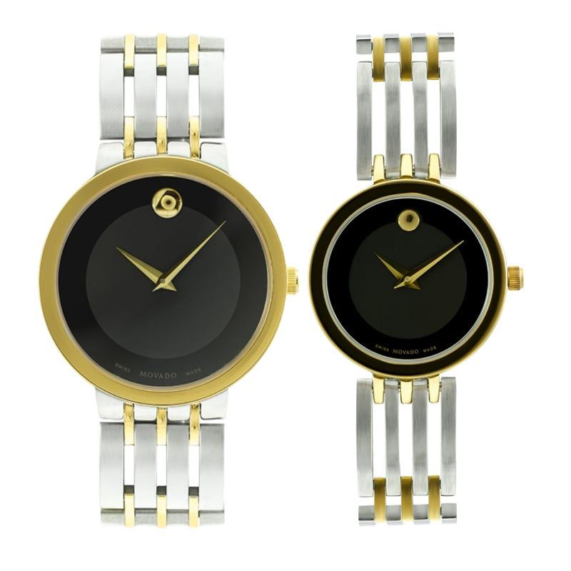 Đồng Hồ Đôi Movado 1111 Sapphire Dây Thép