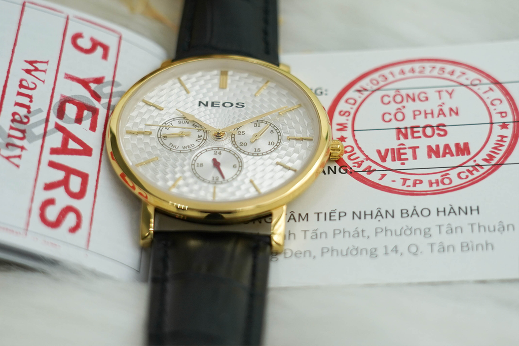 Đồng Hồ Nam Dây Da Neos N-30887M Sapphire Chính Hãng