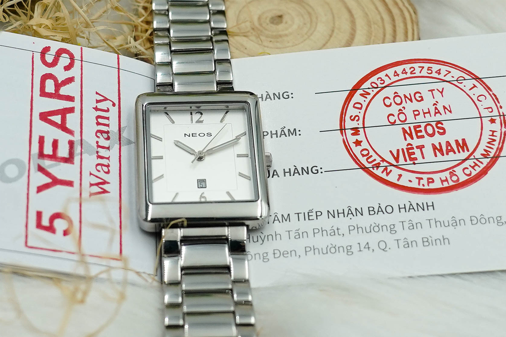 Đồng Hồ Mặt Vuông Nữ Dây Thép Neos N-30897L Sapphire Bảo Hành Chính Hãng 5 Năm