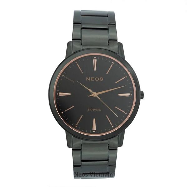 Đồng Hồ Neos N-30913M Nam Dây Thép Đen Sapphire