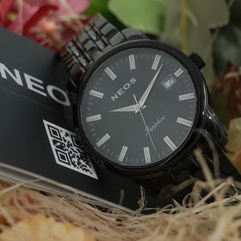 Đồng Hồ Nam Dây Thép Full Đen Neos N-30949M Sapphire Chính Hãng