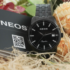 Đồng Hồ Nam Dây Thép Full Đen Neos N-30949M Sapphire Chính Hãng