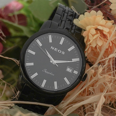 Đồng Hồ Nam Dây Thép Full Đen Neos N-30949M Sapphire Chính Hãng