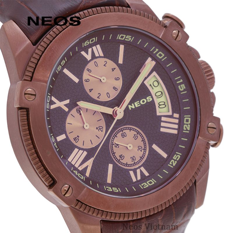 Đồng Hồ 6 Kim Nam Dây Da Neos N-40653M Sapphire Chính Hãng
