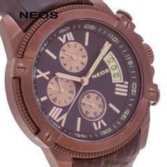 Đồng Hồ 6 Kim Nam Dây Da Neos N-40653M Sapphire Chính Hãng