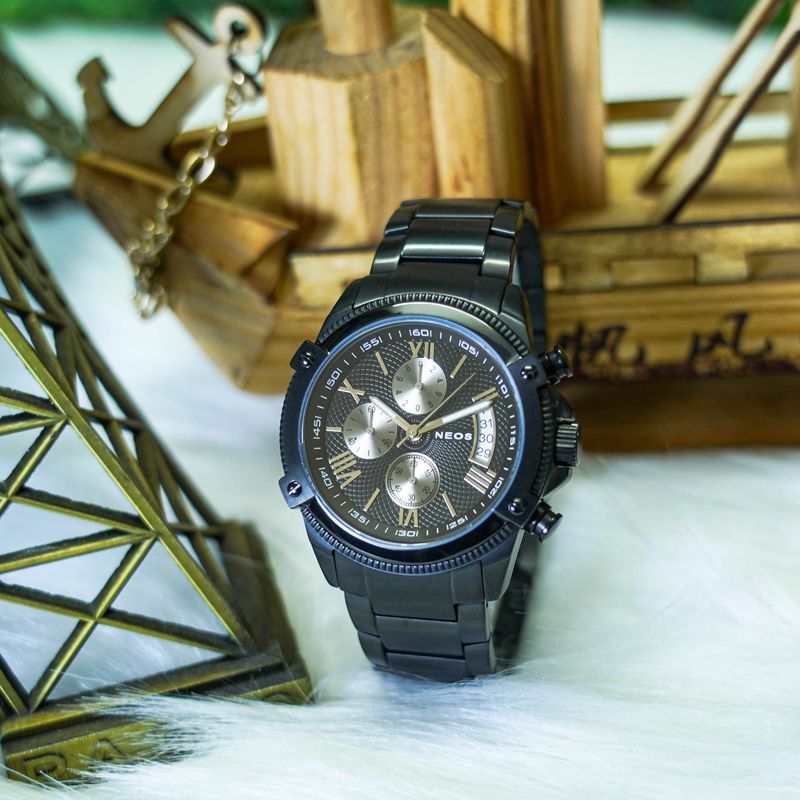 Đồng Hồ Chronograph 6 Kim Neos N-40653M Sapphire Nam Dây Thép
