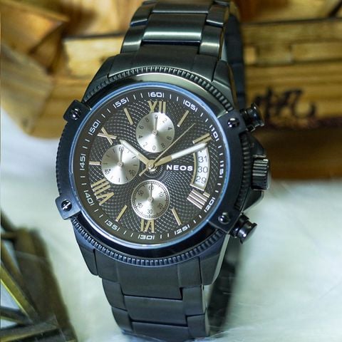 Đồng Hồ Chronograph 6 Kim Neos N-40653M Sapphire Nam Dây Thép