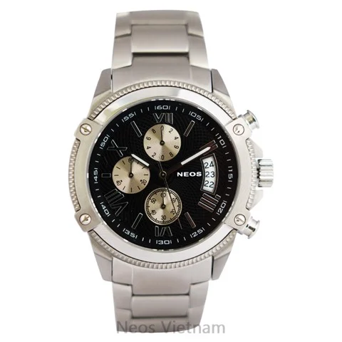 Đồng Hồ Chronograph 6 Kim Neos N-40653M Sapphire Nam Dây Thép