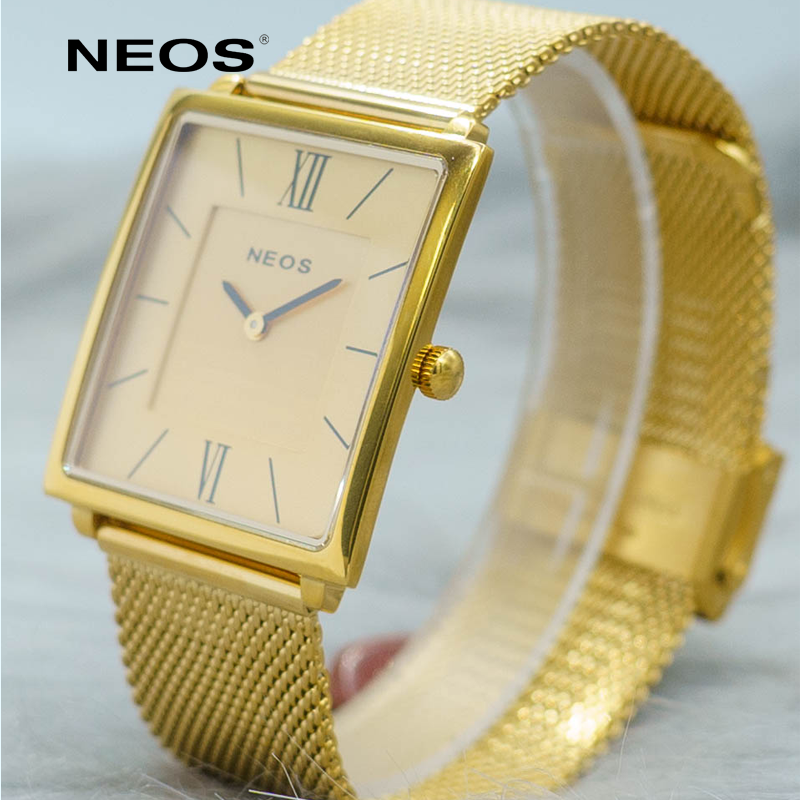 Đồng Hồ Mặt Vuông Neos N-40674M Nam Dây Lưới