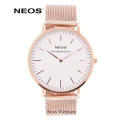 Đồng hồ Nam Đẹp Neos N-40687M Thời Trang Dây Thép Vàng