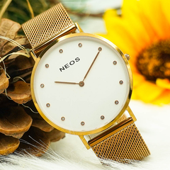 Đồng Hồ Nam Mặt Số Đính Kim Cương Dây Lưới Neos N-40687M Sapphire Chính Hãng