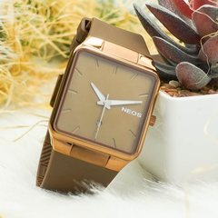 Đồng Hồ Nam Mặt Vuông Dây Nhựa Neos N-40704M Sapphire