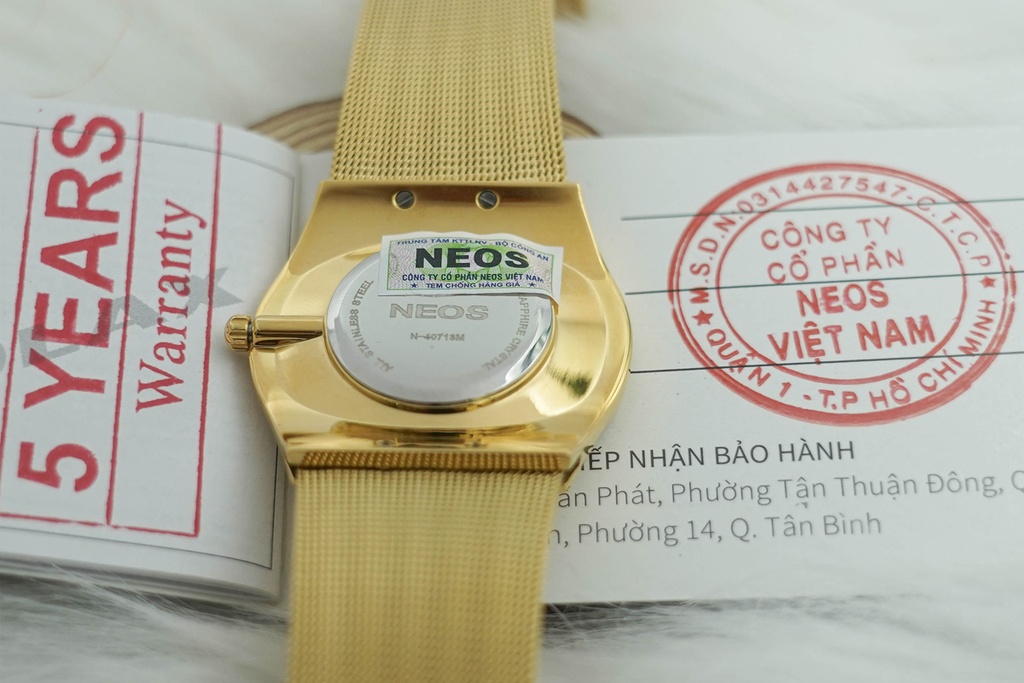 Đồng Hồ Nam Dây Lưới Neos N-40713M Sapphire Bảo Hành Chính Hãng 5 Năm